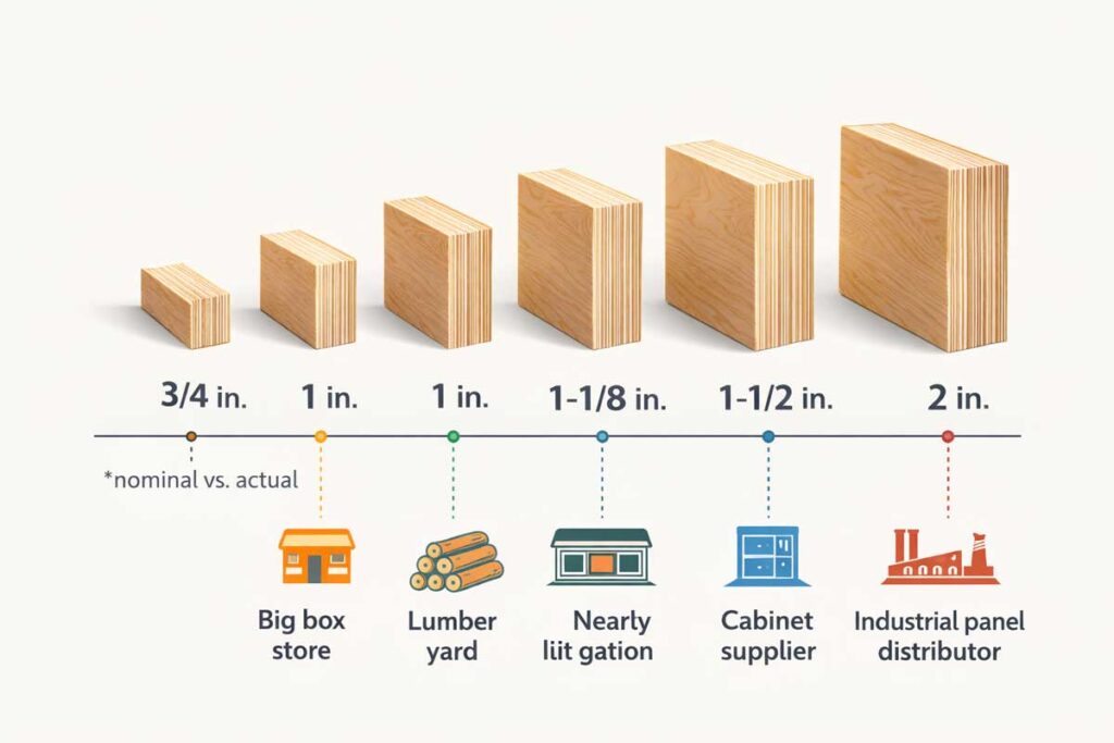 plywood thickness chart with buying sources