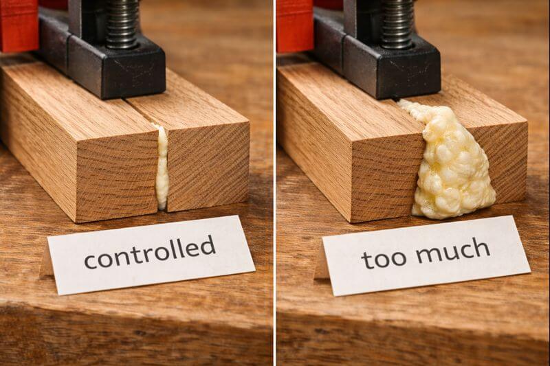 expanding glue foam in a small joint gap