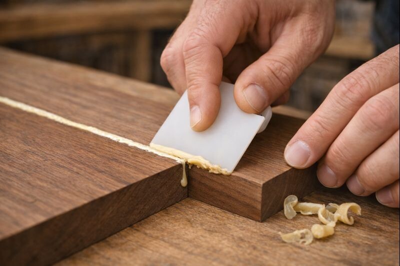 scraping dried glue without smearing