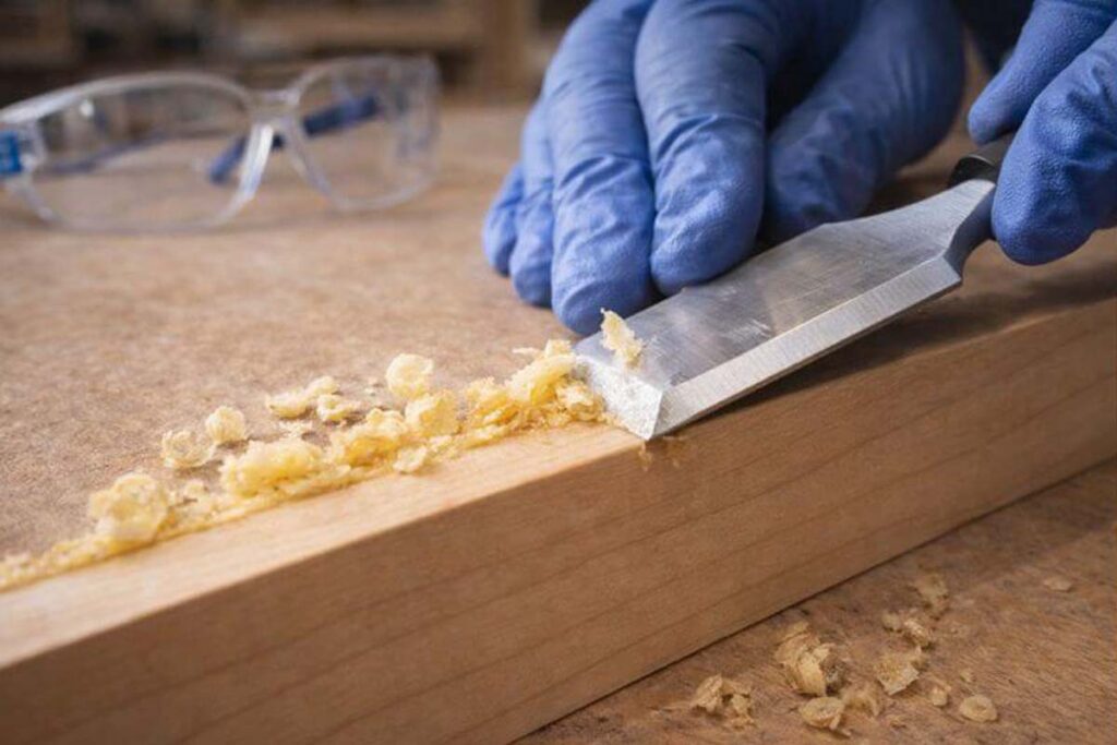 scraping cured glue foam