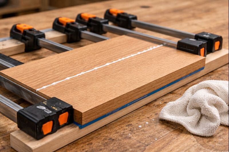 clamped edge joint with light squeeze out