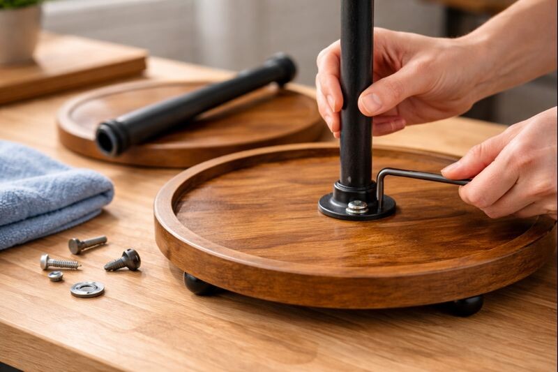 hand tightening center post screw to reduce wobble