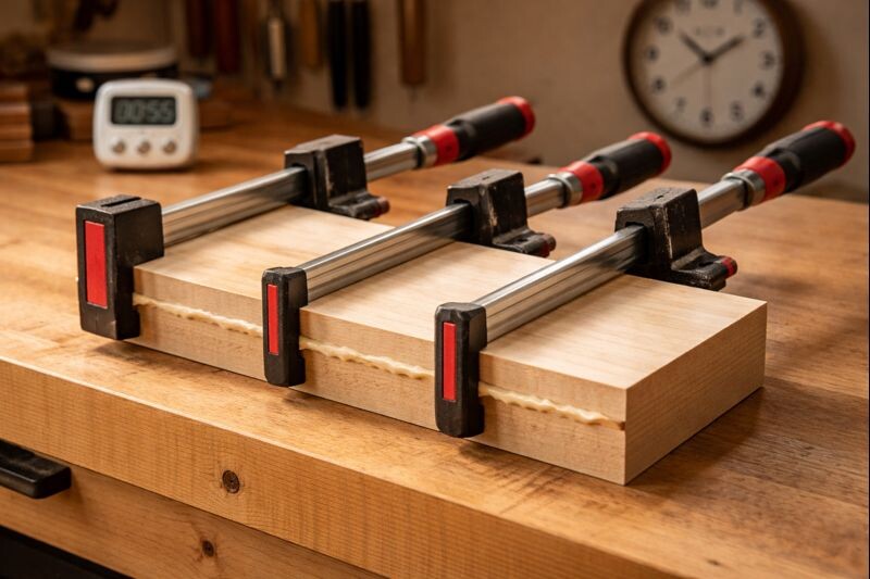 wood glue clamp time