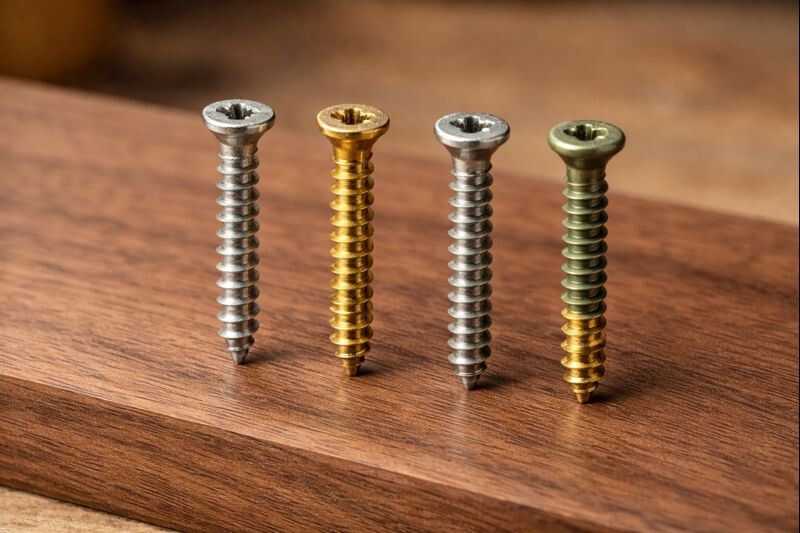 different materials and finishes for wood screws