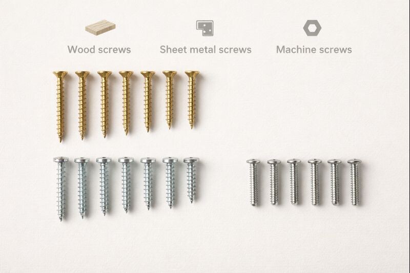 comparison between wood screws and other screw types