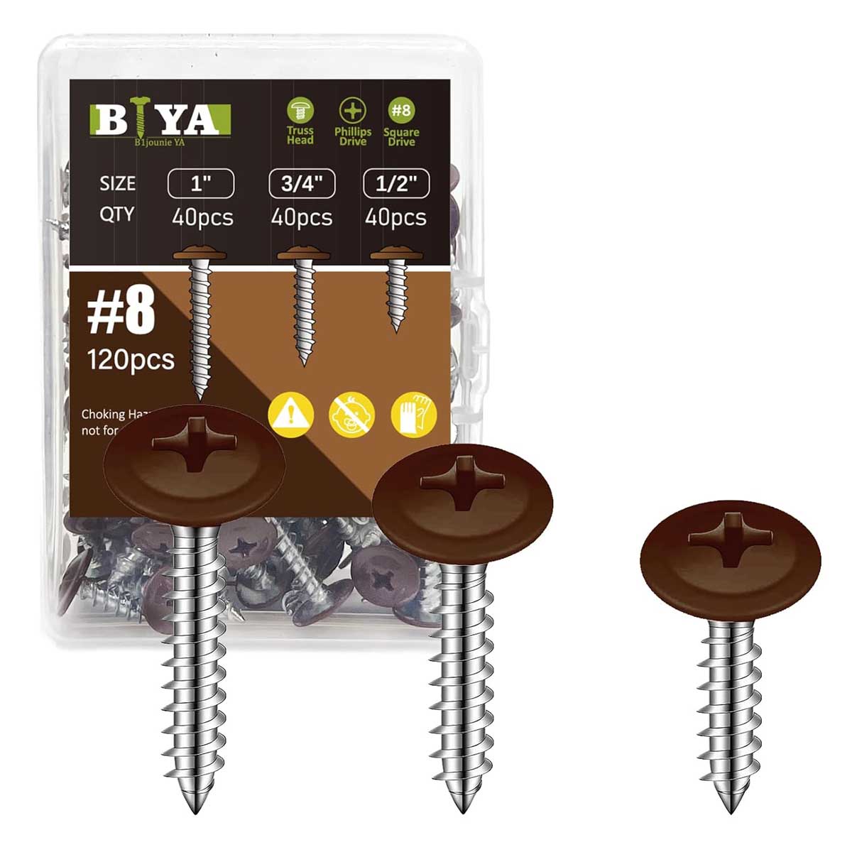 B1jounie YA Brown Wood Screws
