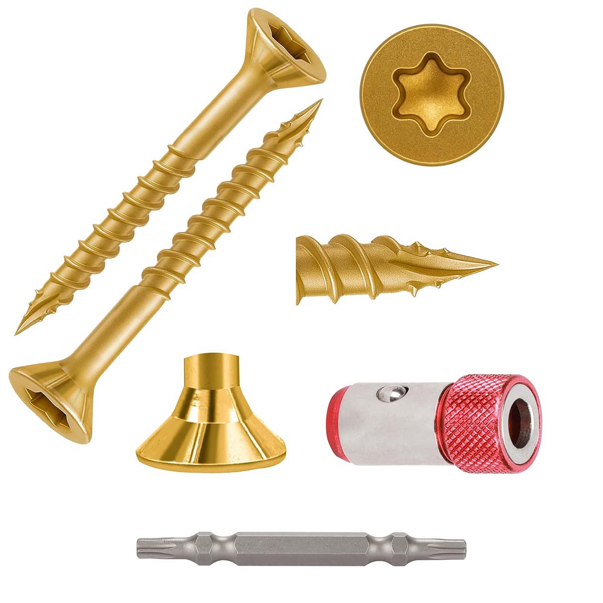 JOUGU Wood Screws Yellow Torx Star Drive