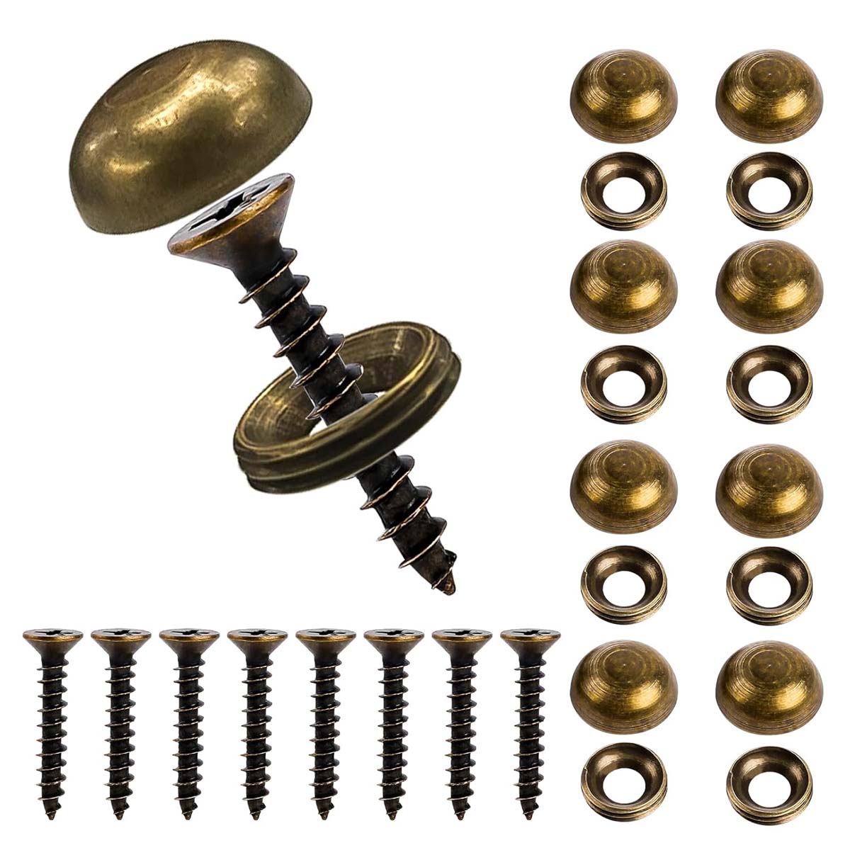 KALIONE 8Pcs Brass Decorative Screws
