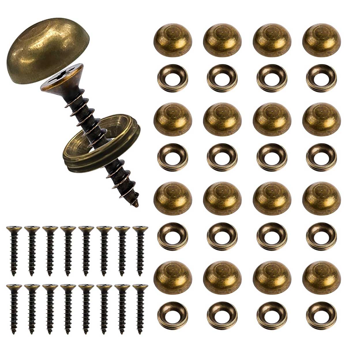 KALIONE Brass Decorative Screws with Caps