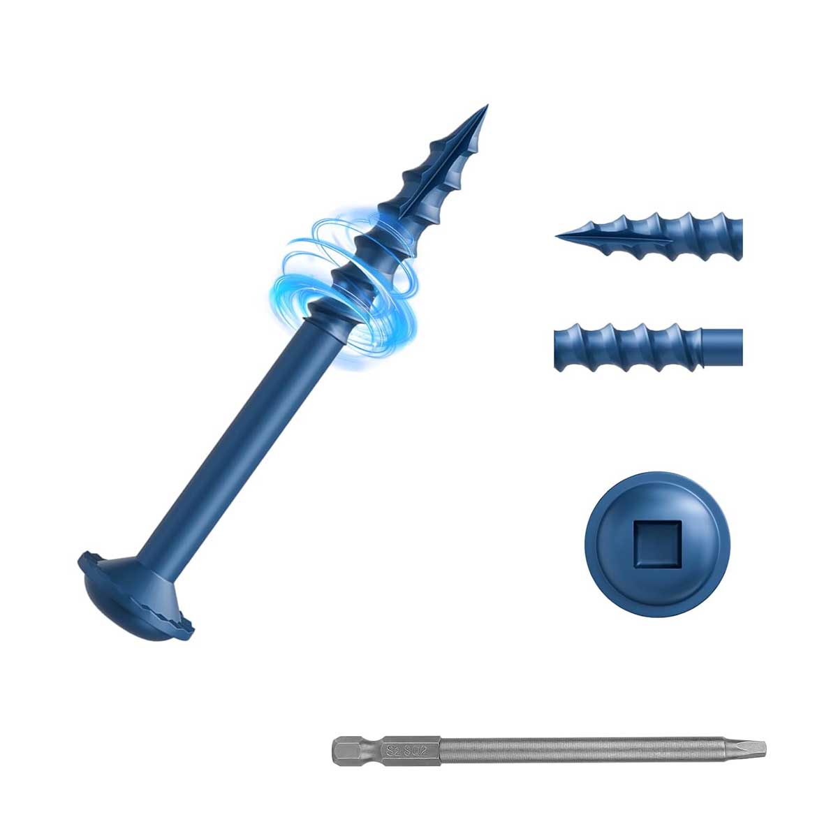 Kryonix Anti-Rust Blue Coated Wood Screws