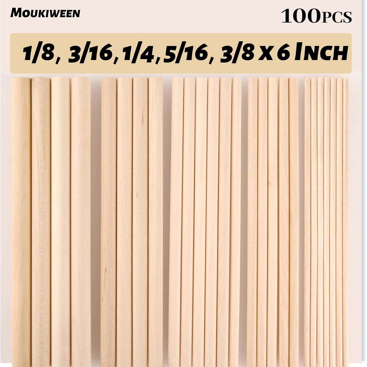 Moukiween Wooden Dowel Rods
