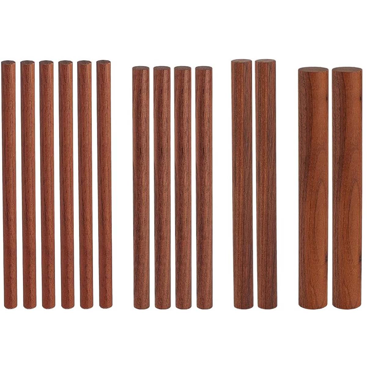 OLYCRFAT 14 Pcs 4 Size Walnut Dowel Rods