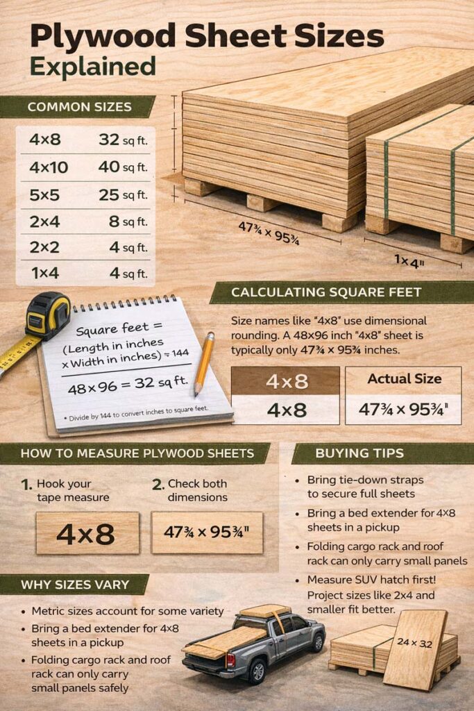 Plywood Sheet Sizes Infographic