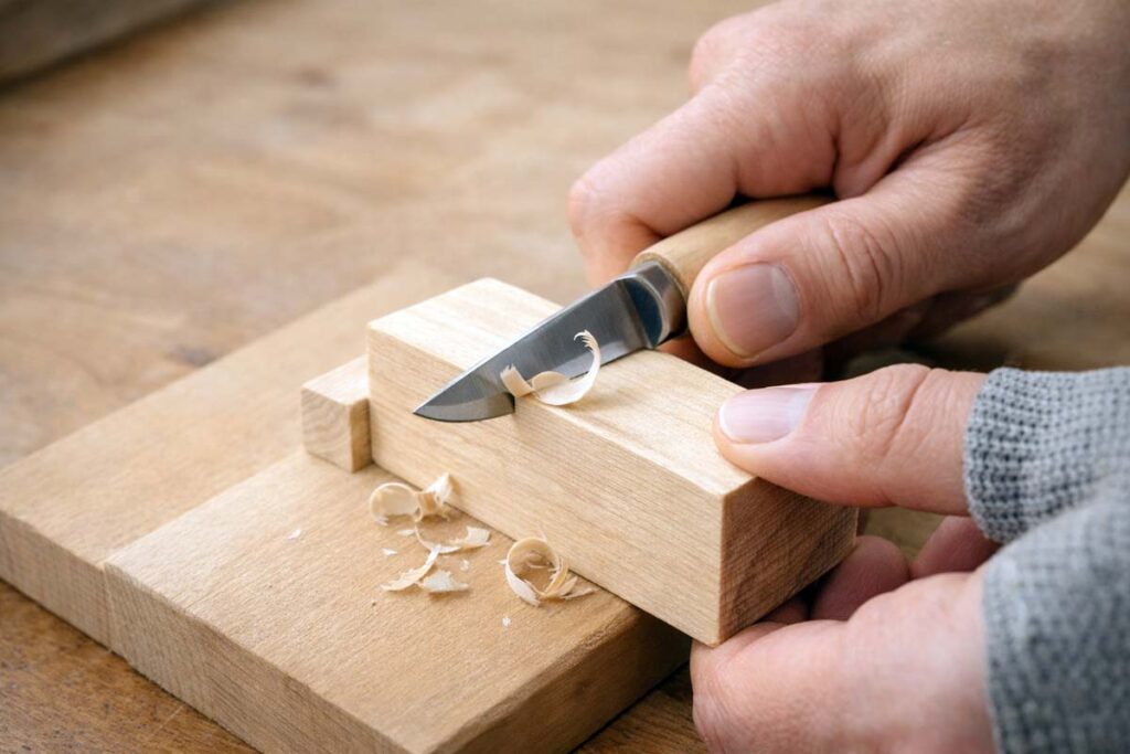 carving knife shaping basswood cleanly
