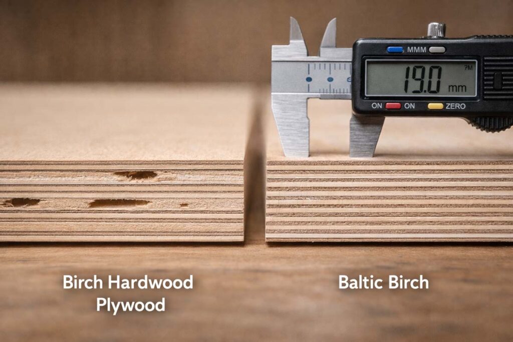 plywood edges showing plies