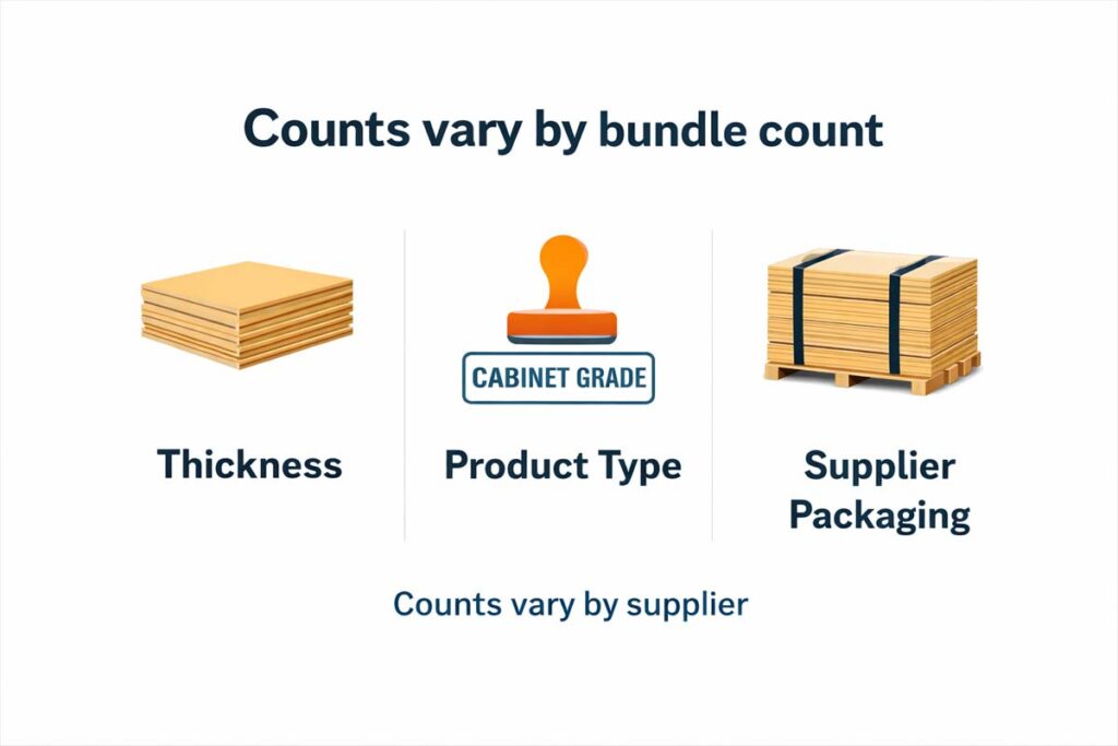 infographic showing thickness type and supplier affect count