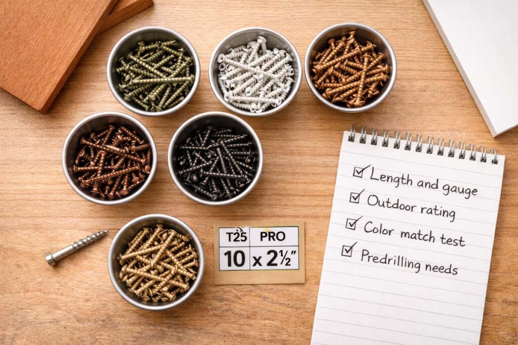 screw shade cups with checklist and size label