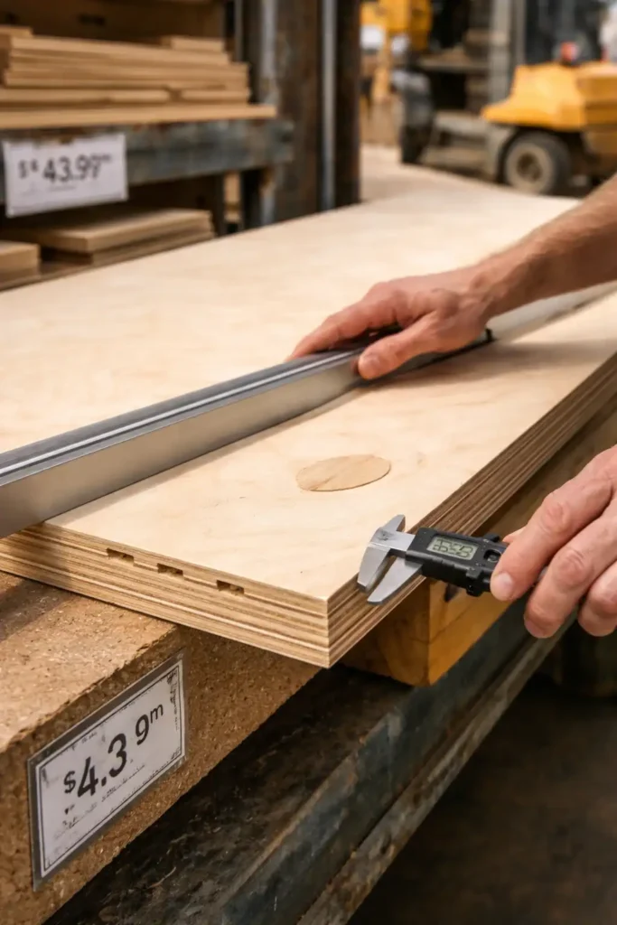 checking Baltic birch flatness and voids at the rack