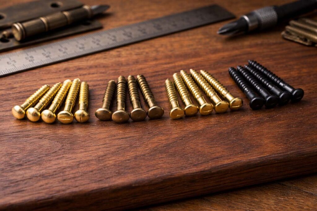 round oval flat and pan head screws side by side