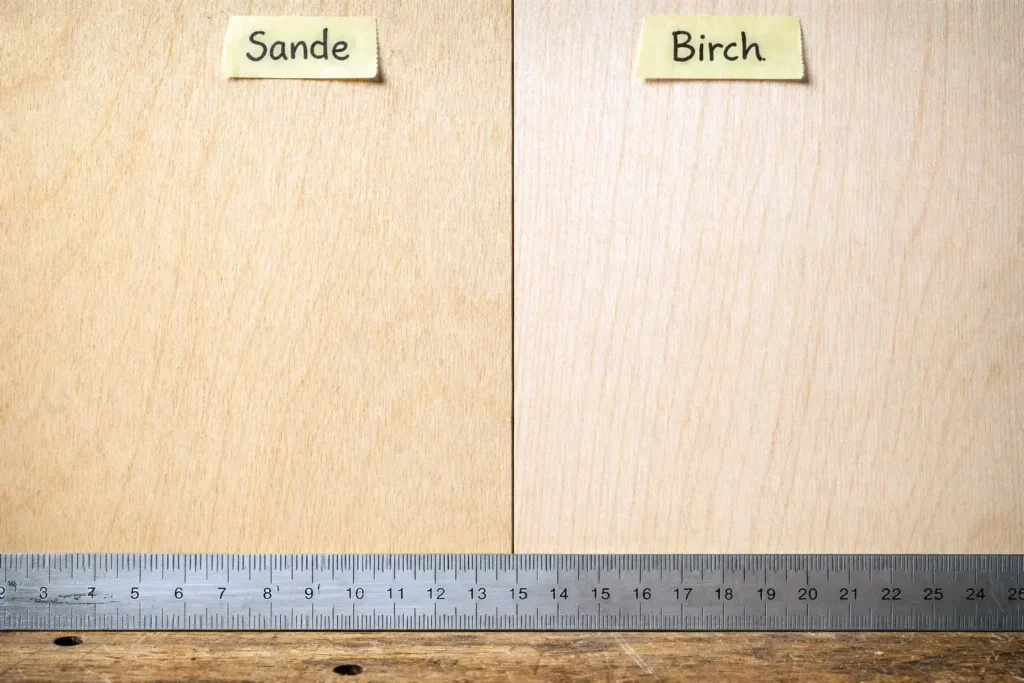 plywood grain on sanded faces