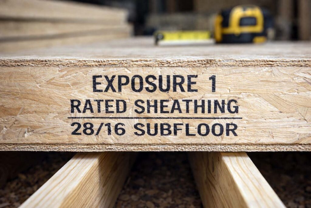 plywood grade stamp on panel