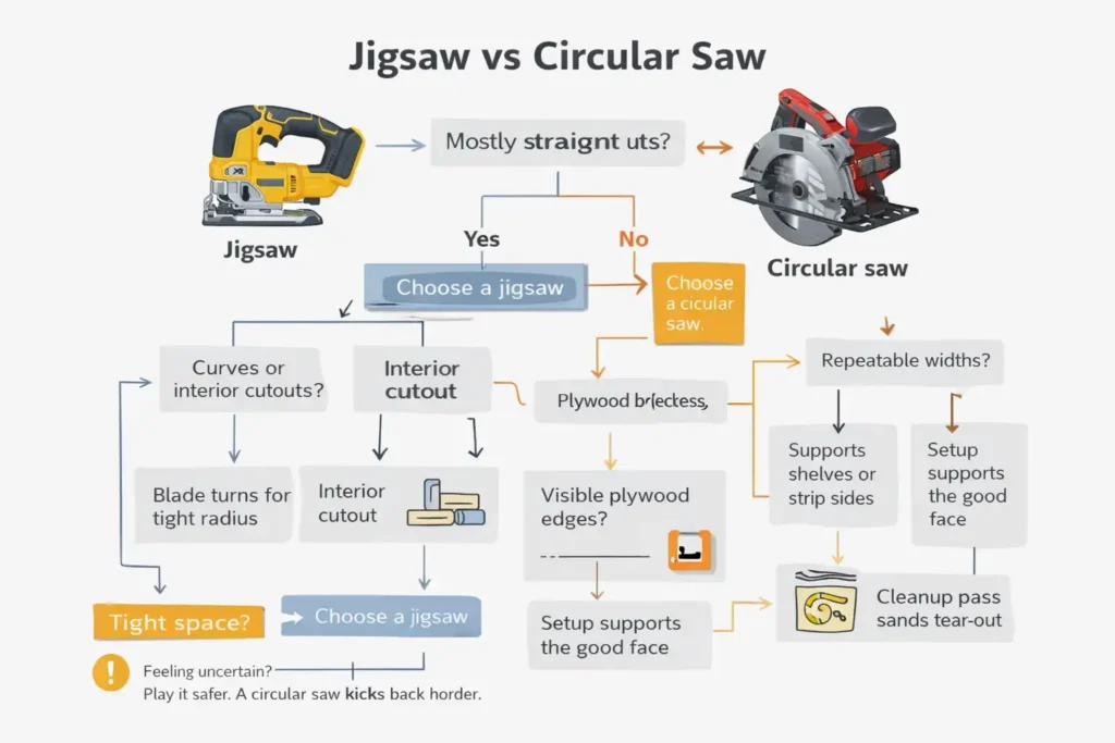 decision flow chart for choosing the right saw