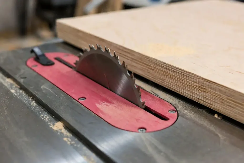 zero clearance insert and clean crosscut on plywood