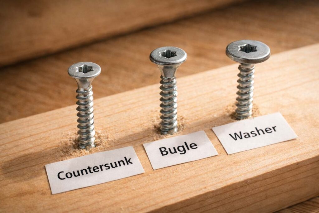 countersunk bugle and washer head screws